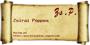 Zsirai Poppea névjegykártya